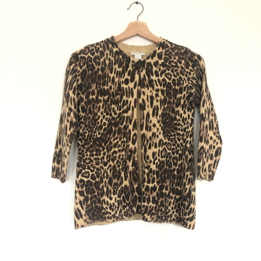 Animal Print Cardigan Sweater